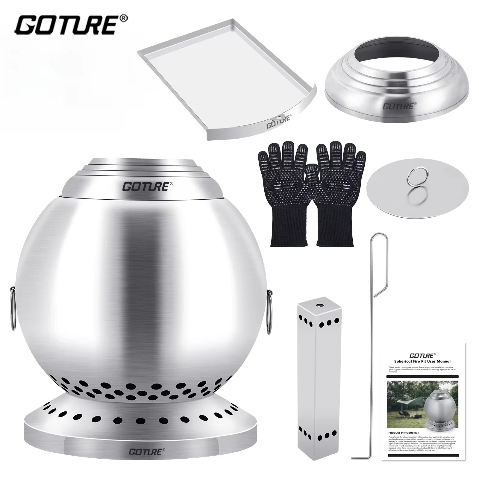 Goture Hornillo esférico 360° – Estufa portátil para pesca y acampada