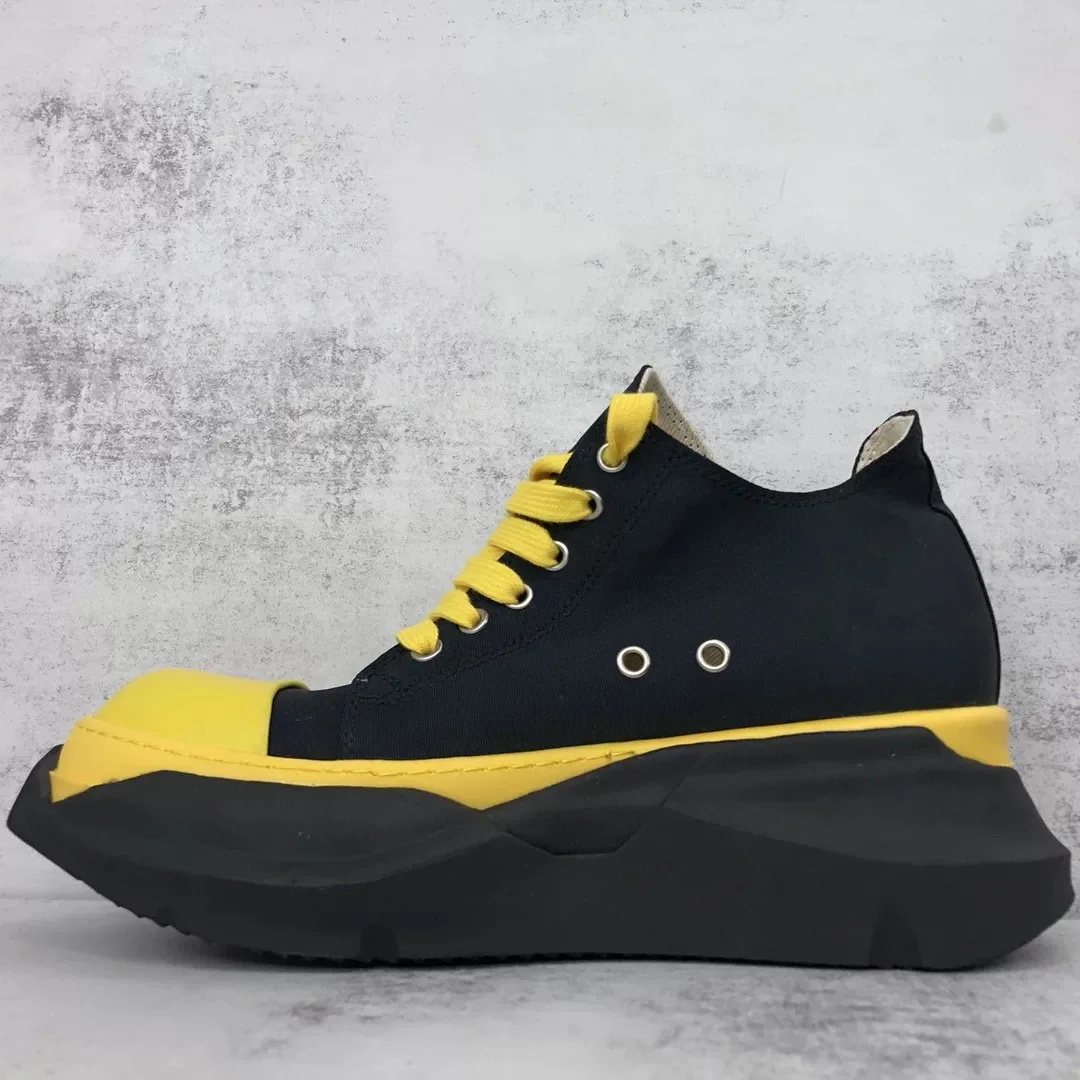 Men Shoes Casual Canvas Platform Increasing Double Sole Low-top Shoes For Men Brand Vintage Luxury Designers - view 4