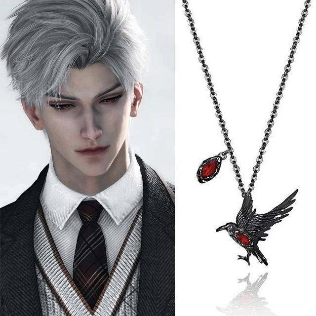 

Anime Love and Deepspace Sylus Crow Cosplay Collarbone Chain Necklace Cartoon Clavicle Necklaces Garniture Jewelry Xmas Gifts