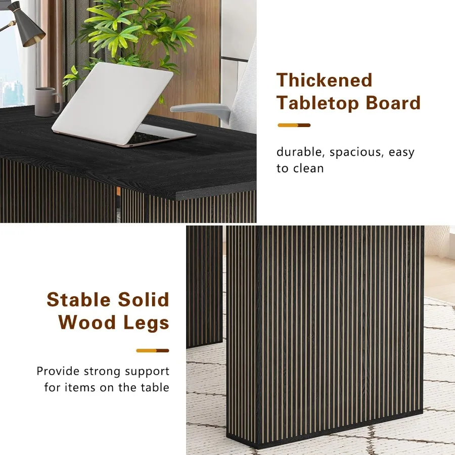 مكتب تنفيذي طويل بقدرة 78 إيه، مكتب كبير مع قاعدة شريطية خشبية، مكتب كمبيوتر حديث للمزرعة، أثاث أعمال للمنزل #5