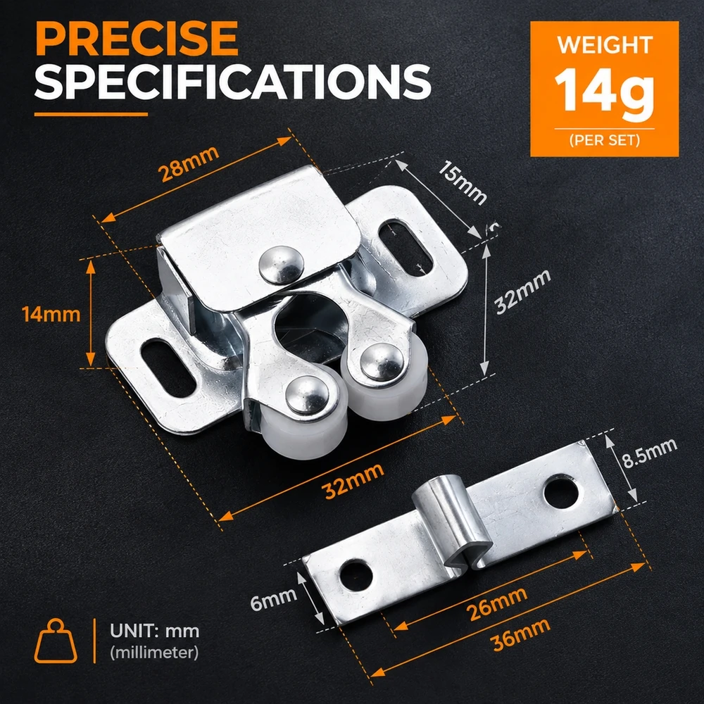 Cabinet Door Magnetic Catch Push Open Self Closing Latch Hardware for Kitchen Cupboards Wardrobes Dressers Closet
