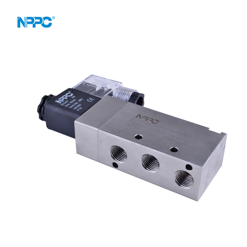 

SSV531-08 5/2 pipe mounting type solenoid valve stainless steel coil voltage DC24V AC24V AC220V single head G1/4 NPPC Brand