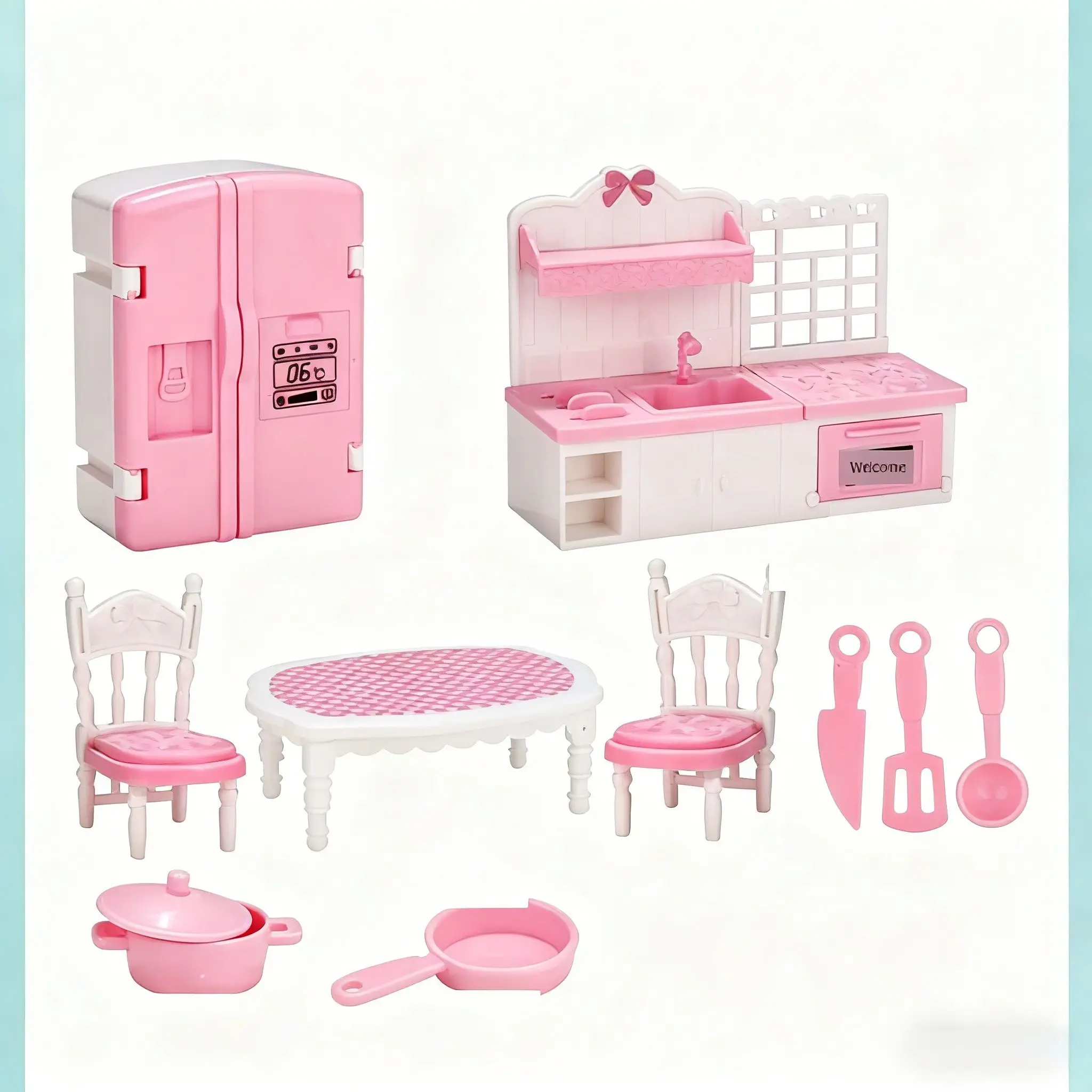 

2025 New Pink Princess Miniature Set - Exquisite Simulation Dollhouse Furniture For Girl Collector & Role-Play Decor