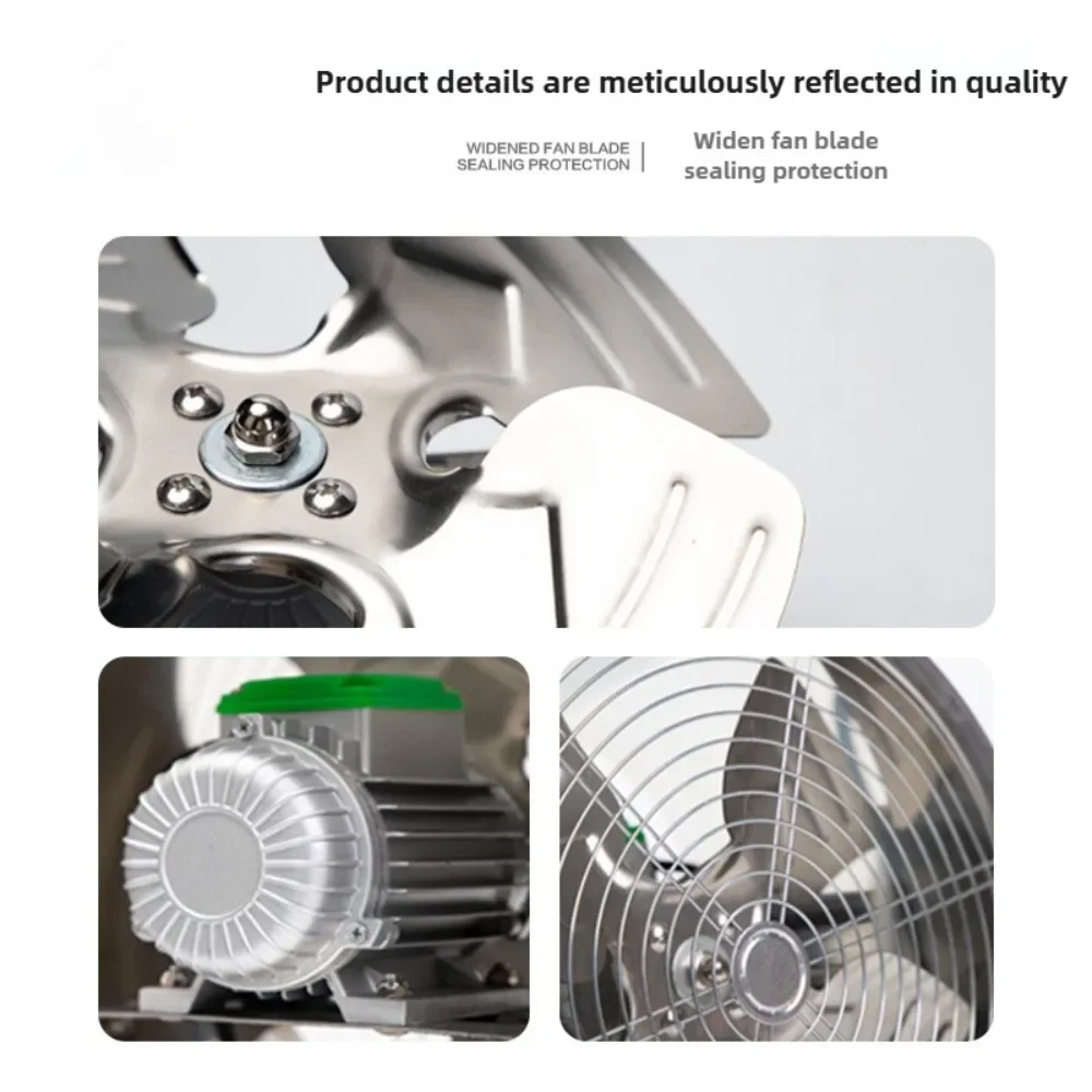 12 بوصة مروحة العادم منخفضة الضوضاء ارتفاع درجة الحرارة مقاومة محوري القناة منفاخ 2000 م3/ساعة الفولاذ المقاوم للصدأ 240 فولت/380 فولت للحمامات المطبخ