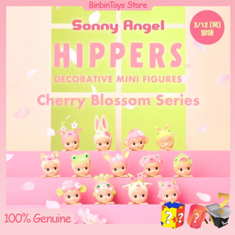 Caja Sorpresa Original de la Serie Sonny Angel Cherry Blossom Hippie, Figura Kawaii Hippie, Cajas Misteriosas Limitadas, Regalos Navideños para Niños