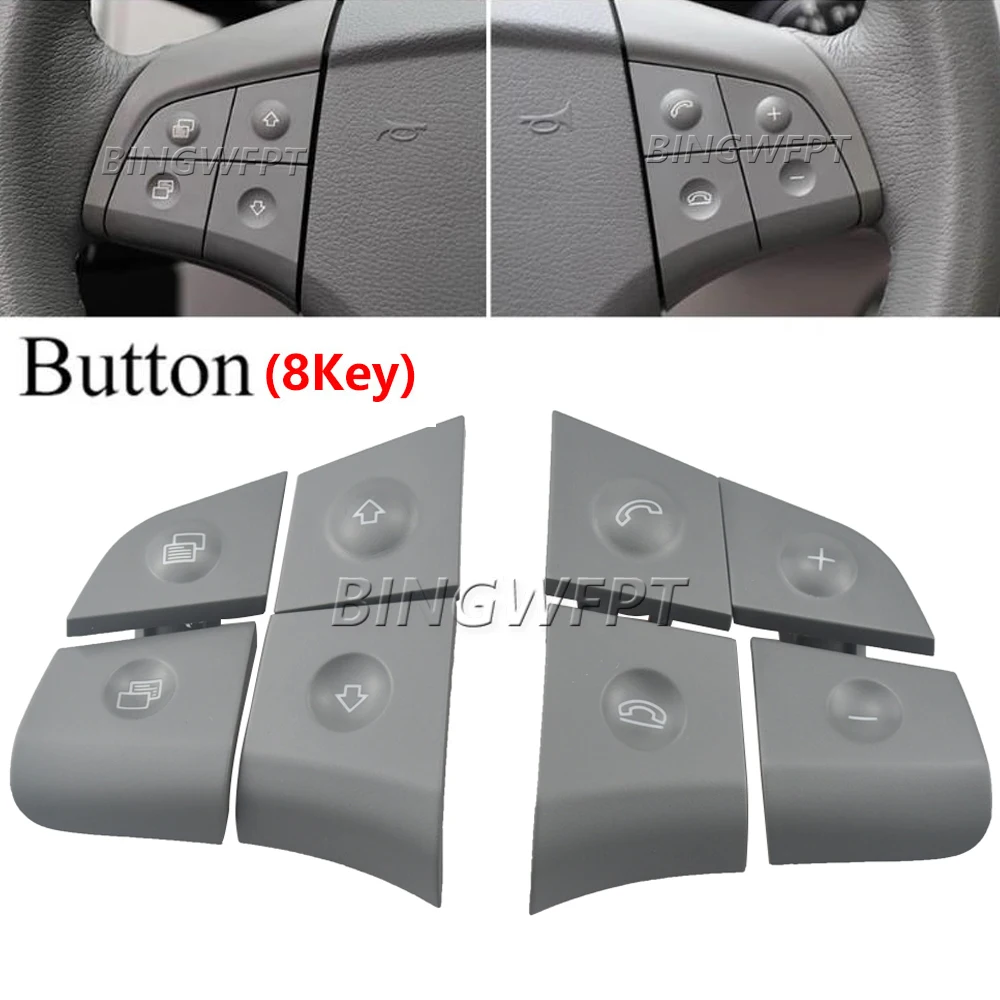 Car Multi-function Steering Wheel Buttons Kit Phone Control Keys For Mercedes Benz W164 W245 W251 ML GL300/350/400/450 2006-2009