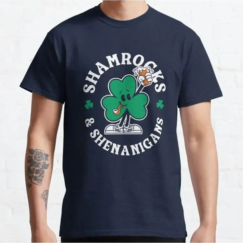 Shamrocks Amp Shenanigans St Paddys Day Cartoon Irish Pride Craic T shirt