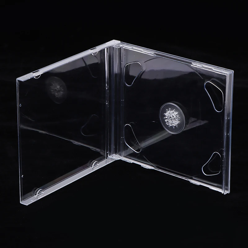 Transparent Plastic Double Disc DVD Case Portable CD Storage Package Case Durable DVD Box Thicken CD DVD Disc Box Storage Case