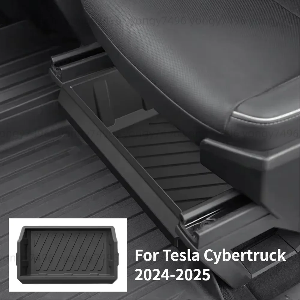 Органайзер-ящик TPE под сиденье для Tesla Cybertruck 2024-2025: Водонепроницаемый передний нижний отсек для хранения, аксессуары для автомобиля