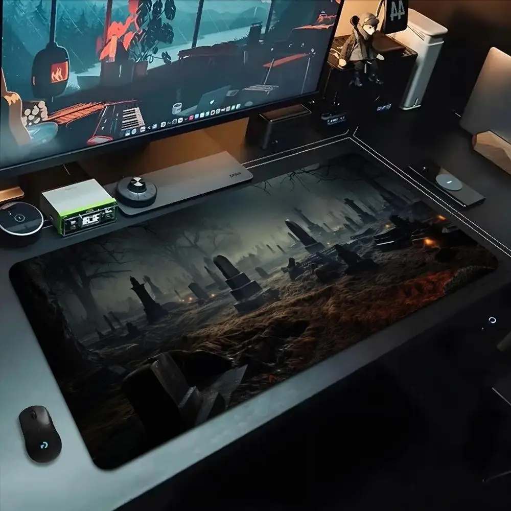 

Коврик для мыши Dark Cemetery 500x1000 мм, большой игровой коврик для мыши, коврик для геймеров XL, резиновый коврик для клавиатуры, коврик для ноутбука, настольный коврик