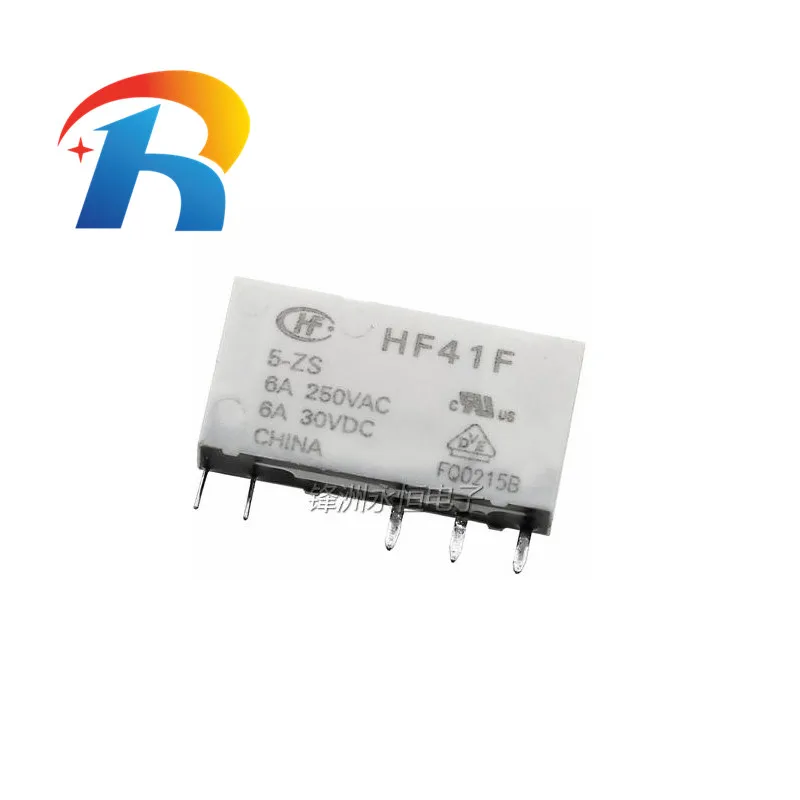 

Free shipping 10PCS/LOT relay HF41F-24-ZS HF41F-12-ZS HF41F-5-ZS (555) 6A 5PIN HF41F 5VDC 12VDC 24VDC relay socket new original