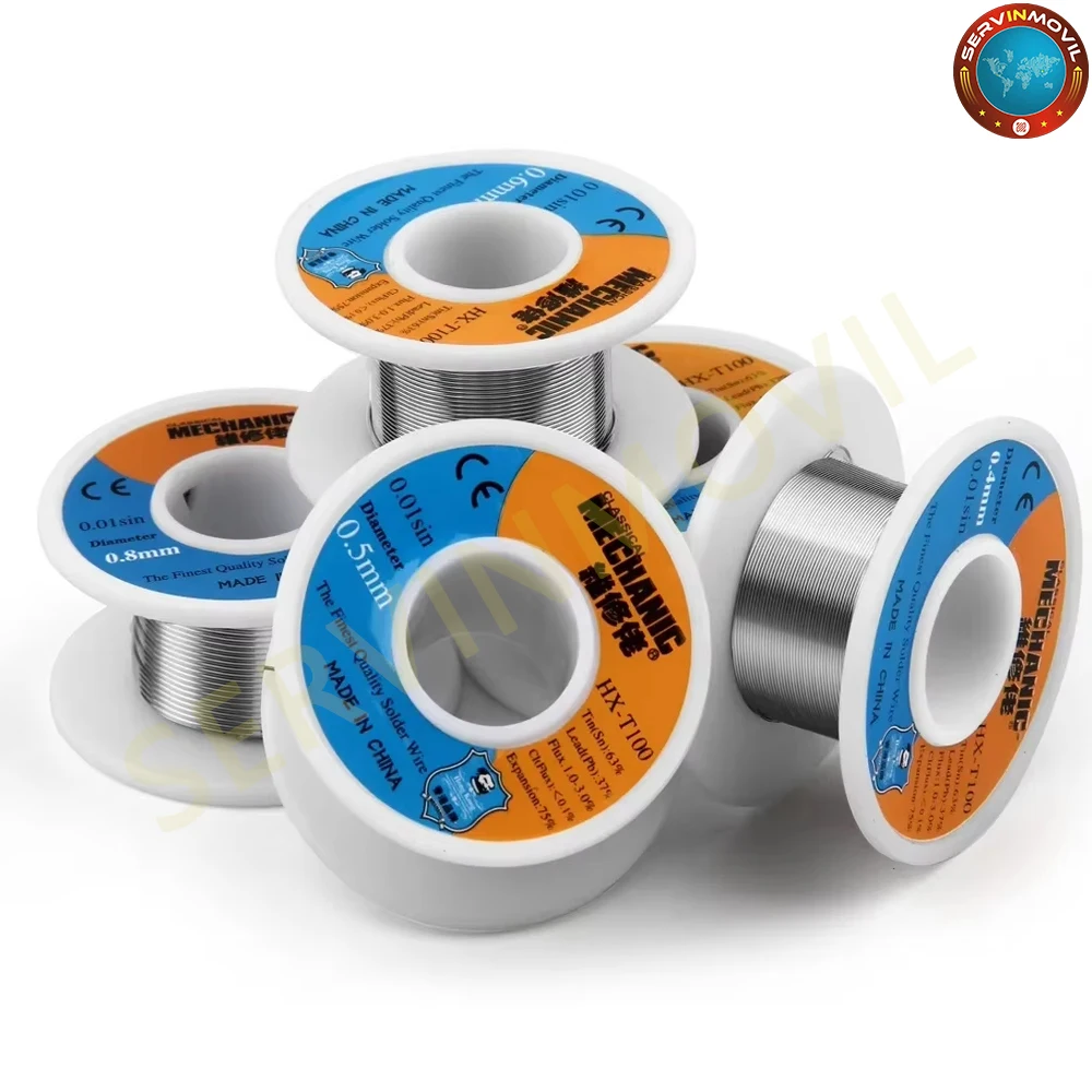 MECHANIC HX-T100 55g Rosin Core 183℃ Melting Point 0.2mm-1.2mm High Purity Solder Wire Welding Flux 1.0-3.0% Iron Cable Reel