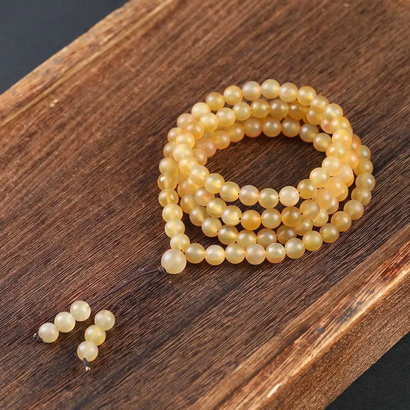 

Horn Buddhist Tibetan Sheep 108 Round Beads Fashion Multi-loop Bracelet Plain Sweater Chai