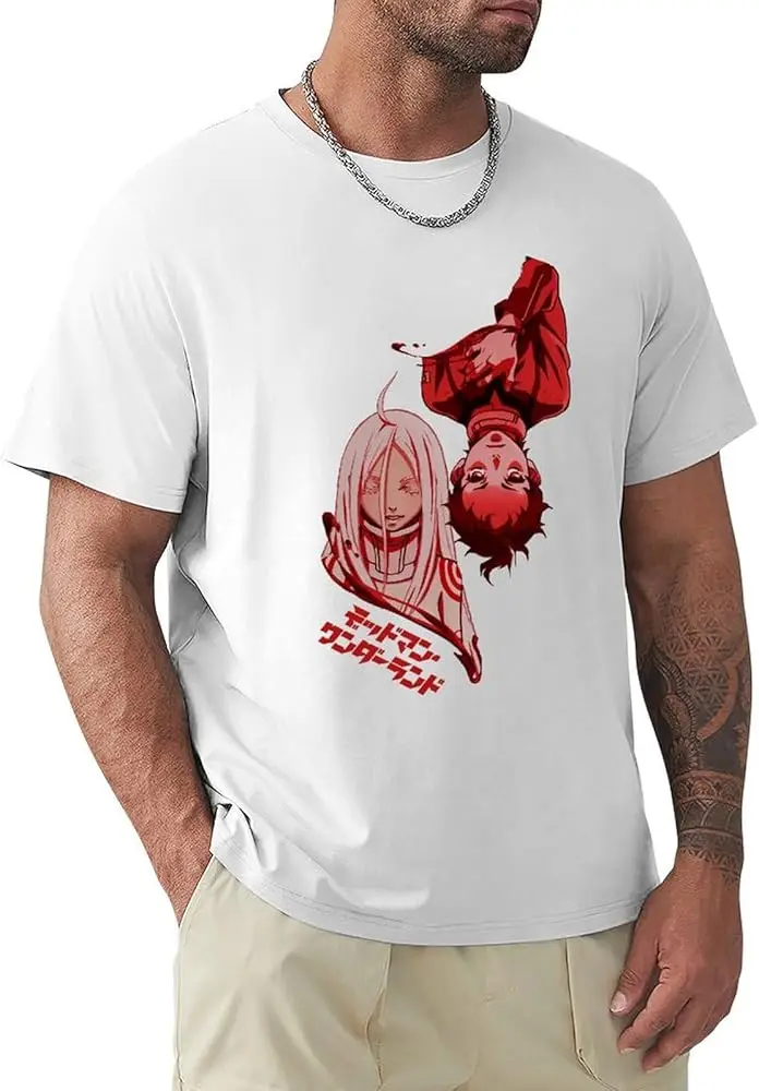 Deadman Anime Wonderland Shirt Men's Ventilation Comfortable Crew Neck Tee Top Youth Trend Versatile