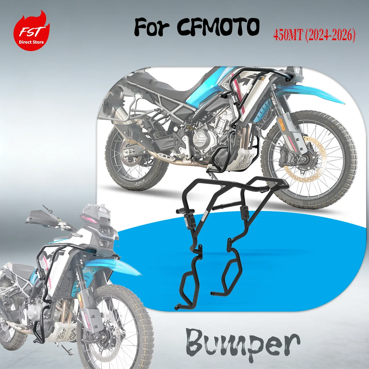 

Crash Bars Engine Guards For CFMOTO 450MT (2024-2026), Upper & Lower Rally Bumper With Sliders, Adventure Off-Road Protector