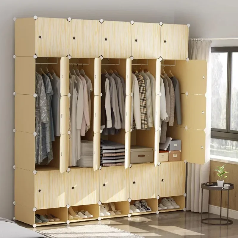 Clothes Portable Closet Organizer Storage Partitions Shelf Wardrobe Filing Plastic Space Saving Guarda Roupa Salon Furniture