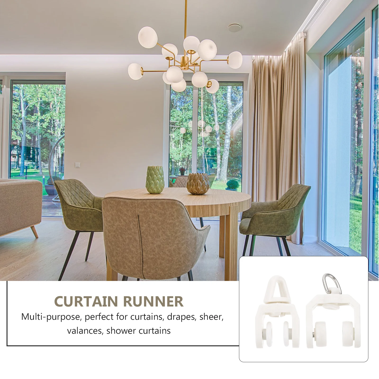 50 قطعة بكرات الستائر الصامتة مزلق المسار عجلة للستائر شير الستائر دش الستائر كتم عداء بكرة