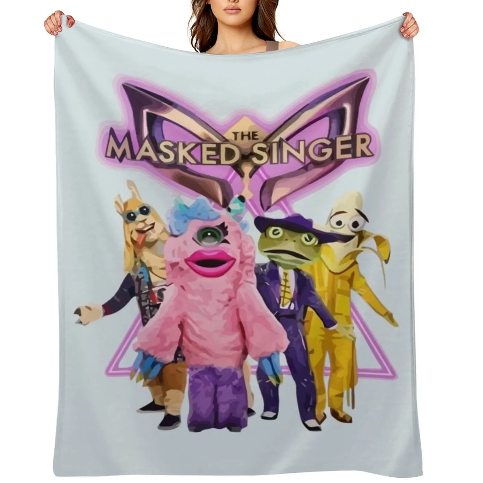 

The Masked Singer Merch ITV Masked Singer Throw Blanket Beautifuls Sofa Throw Camping Weighted Blankets