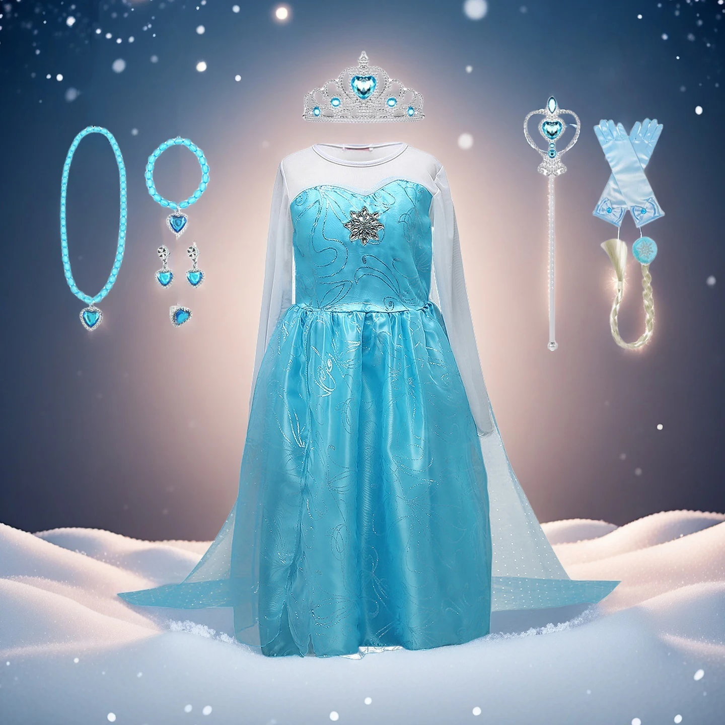 

Summer Fancy Queen Elsa Anna Costume Girls Princess Dress Toddler Halloween Cosplay Party Vesidos For 2-10 Years