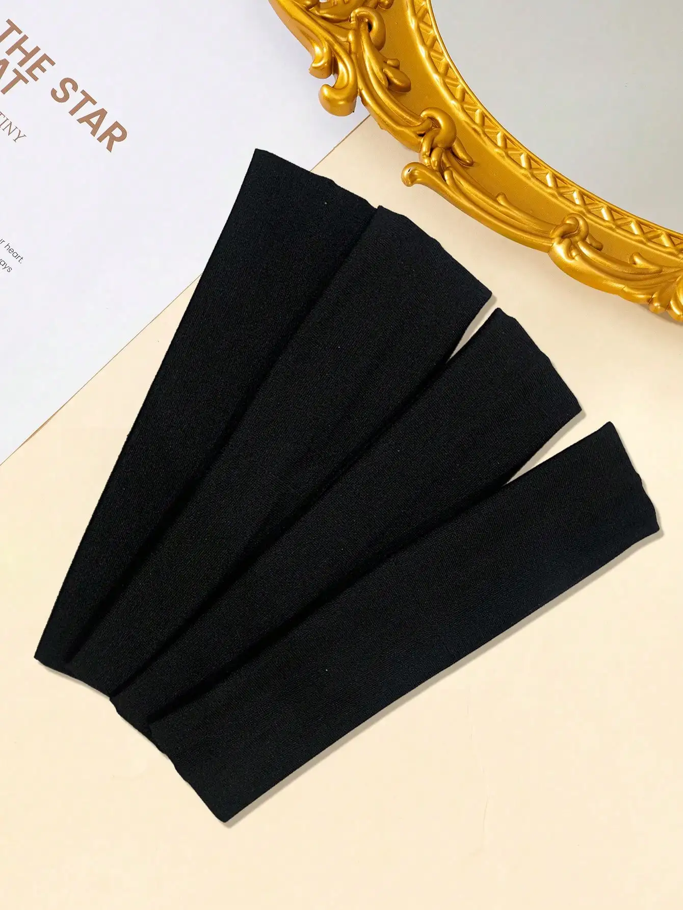 4 Stück 2 Zoll breite, schlichte Yoga-Sport-Stirnbänder für Damen, rutschfest, feuchtigkeitsableitend, dehnbar – Detail 1
