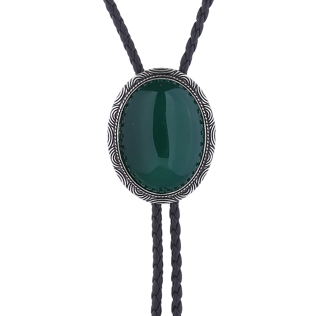 

New fashion swirl pattern with big stone Bolo tie