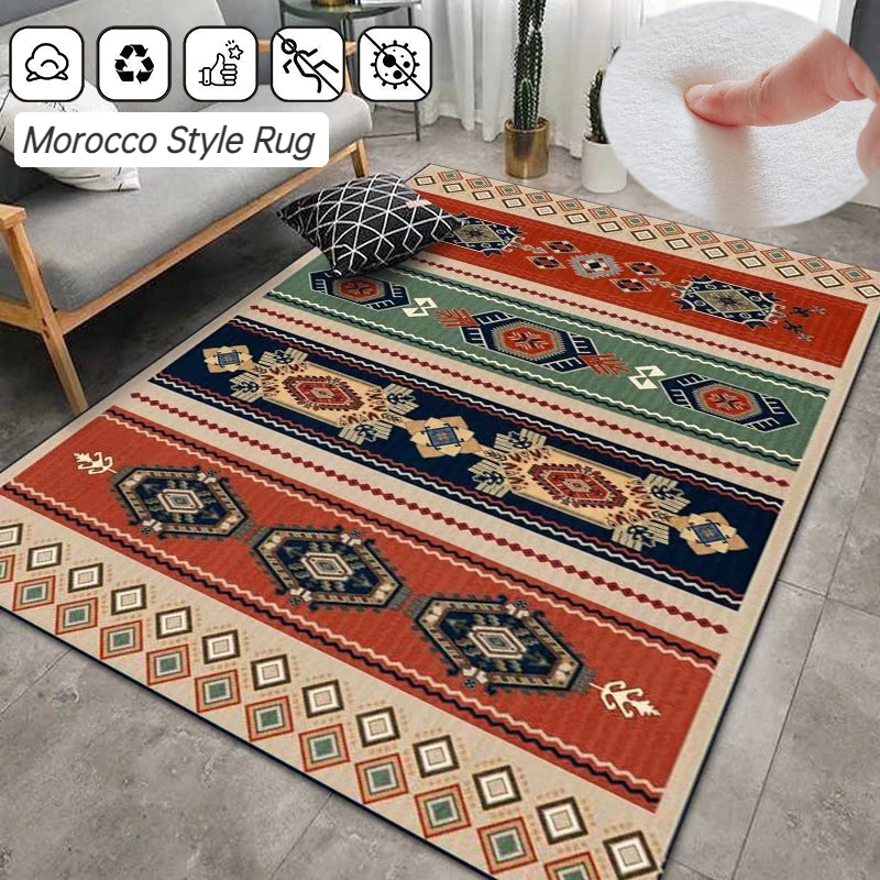 Moroccoan Style Carpet Decor Home Geometry Carpets Living Room Large Size Area Bedroom Rug Soft Washable Lounge Non-slip Mats