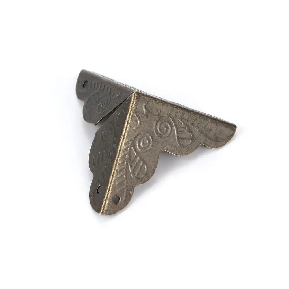 

Accessories Classical Jewelry Box Bronze Tone Hardware Corner Protector Flower Pattern Carved Metal Crafts Corner Foot