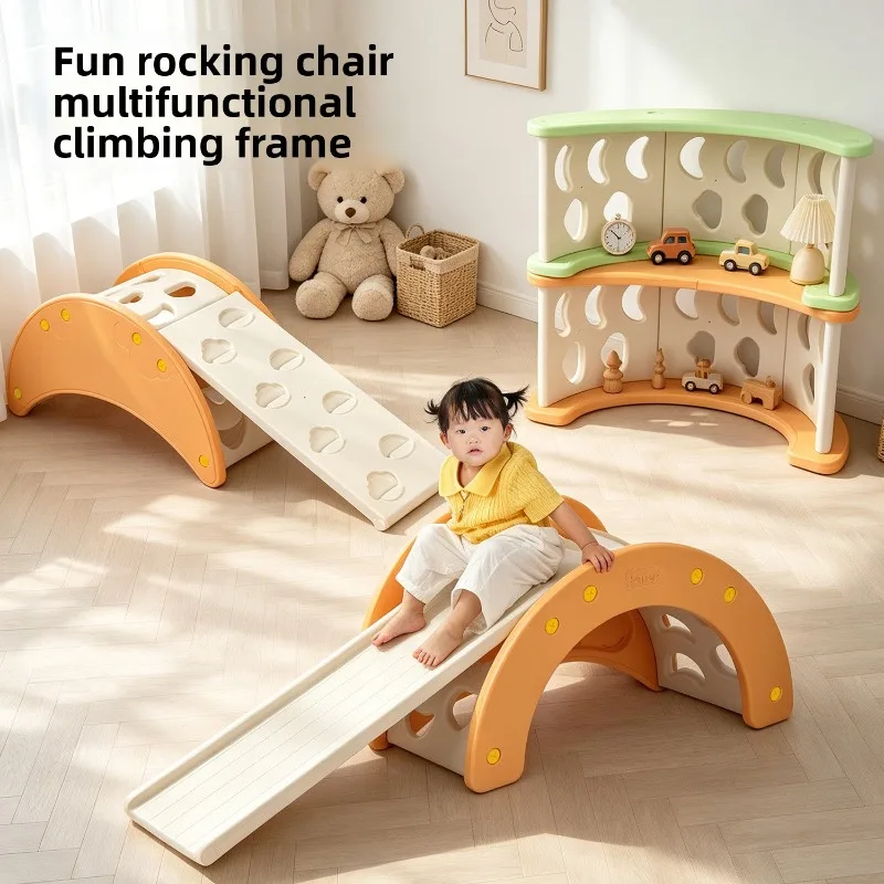 Indoor Outdoor Baby Rocker Cradle Lightweight Portable Easy Assembly Children's Slide Toys Indoor Children's Slide