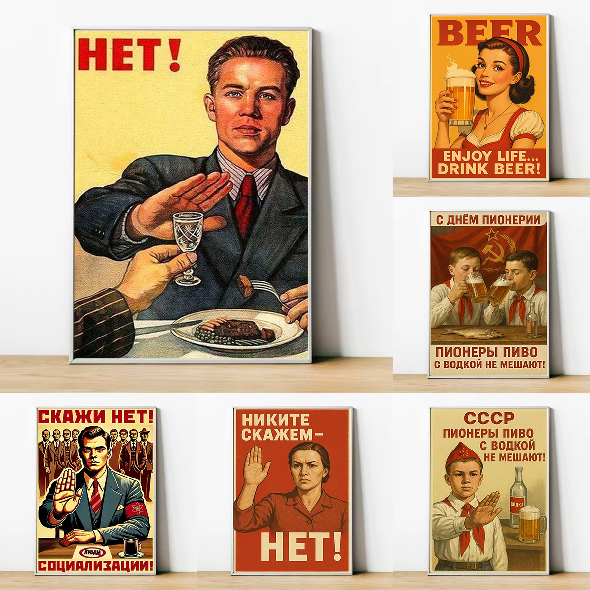 

Vintage Stalin USSR CCCP Poster Aesthetic Prints and Posters Wall Art Retro Painting Home Room Cafe Club Bar Wall Decor