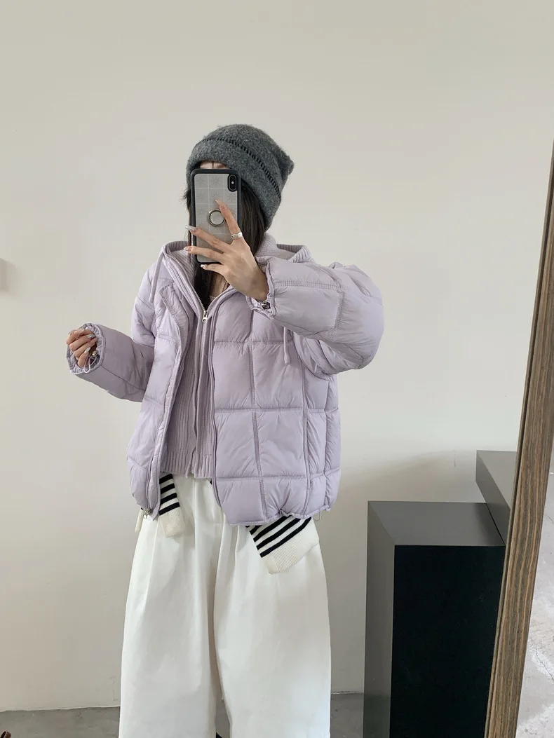 2026 Winter New Solid Color Long-sleeved Cotton Jacket Women's Fashion Versatile Hooded Bread Loose Korean Version Thick Coat