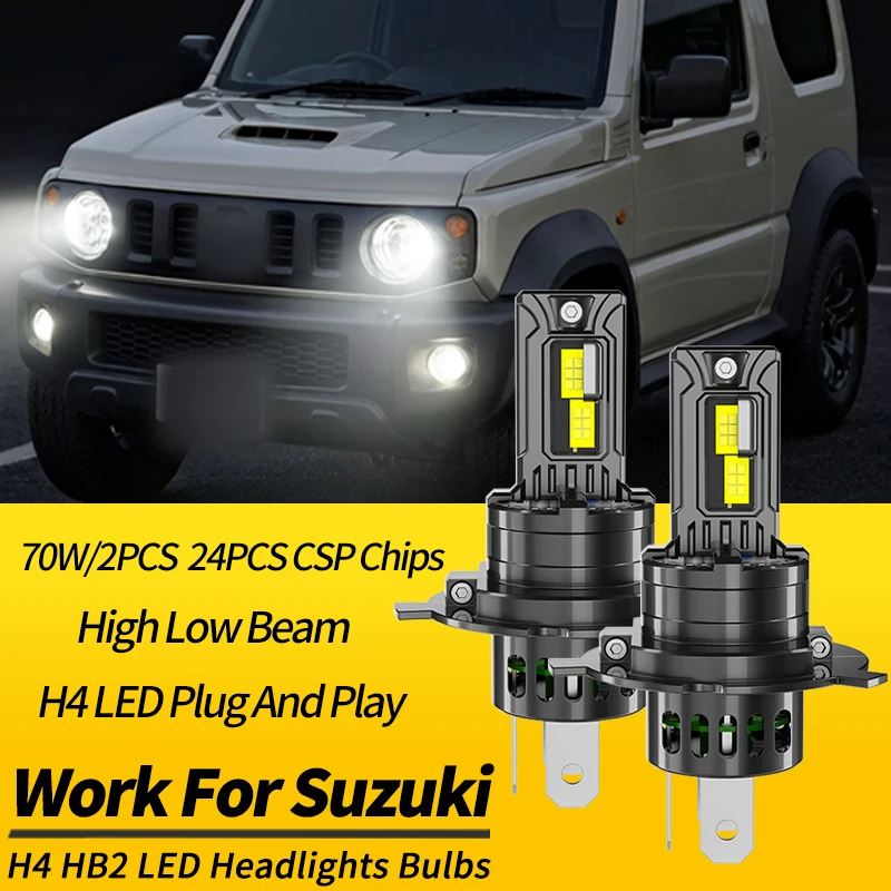 2PCS H4 HB2 12V LED Headlight Bulbs High Low Beams Canbus For Suzuki Swift  2005-2015 Jimny 2012-2018 Alto 2002-2008 SX4 2016-up