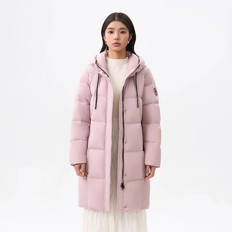 Chericom Lange Damen-Winter-Daunenjacke 2022, neu in warmen Daunenmänteln mit Kapuze, solide, einfache Pendeln, stilvoller Mantel für Damen Y309165Y