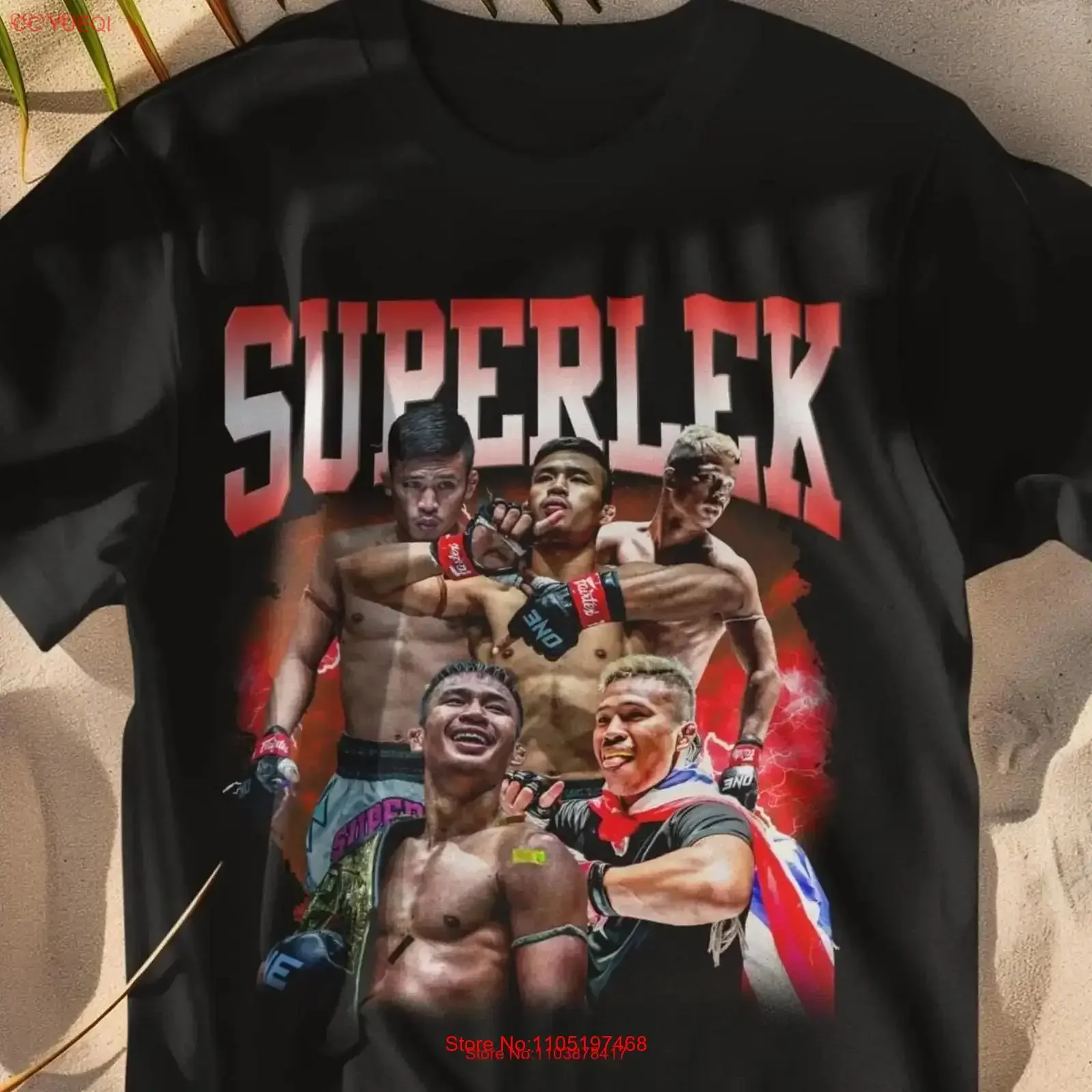 تي شيرت كلاسيكي بتصميم 90s Superlek Kiatmuu9 تي شيرت ريترو تايلاندية المقاتلين Muay Boxing Lovers SweaT عتيق جرافيك مغسول للجنسين #1