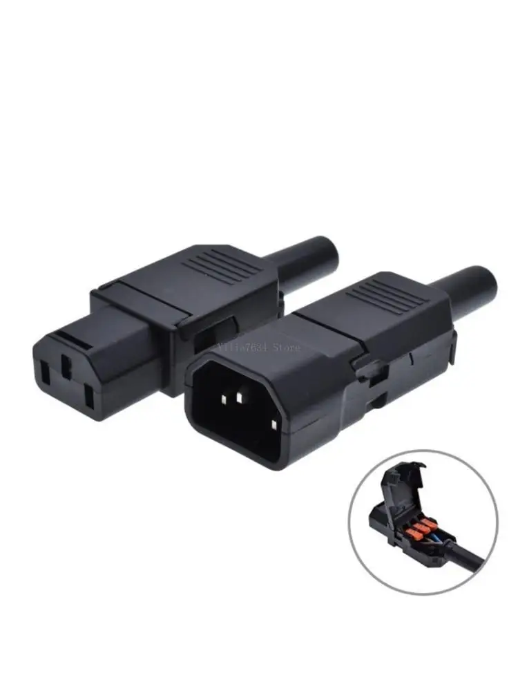 

Pack Of 2 3Pin Terminals Quick Connectors 10A 250V IEC320 C13 Female Inlines Power Plugs Adapters Sockets