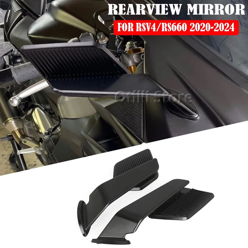 

For Aprilia RS660 RSV4 2020-2025 Mirrors Stealth Mirrors Sports Winglets Mirror Kits Adjustable Mirrors Motorcycle Wing Mirrors