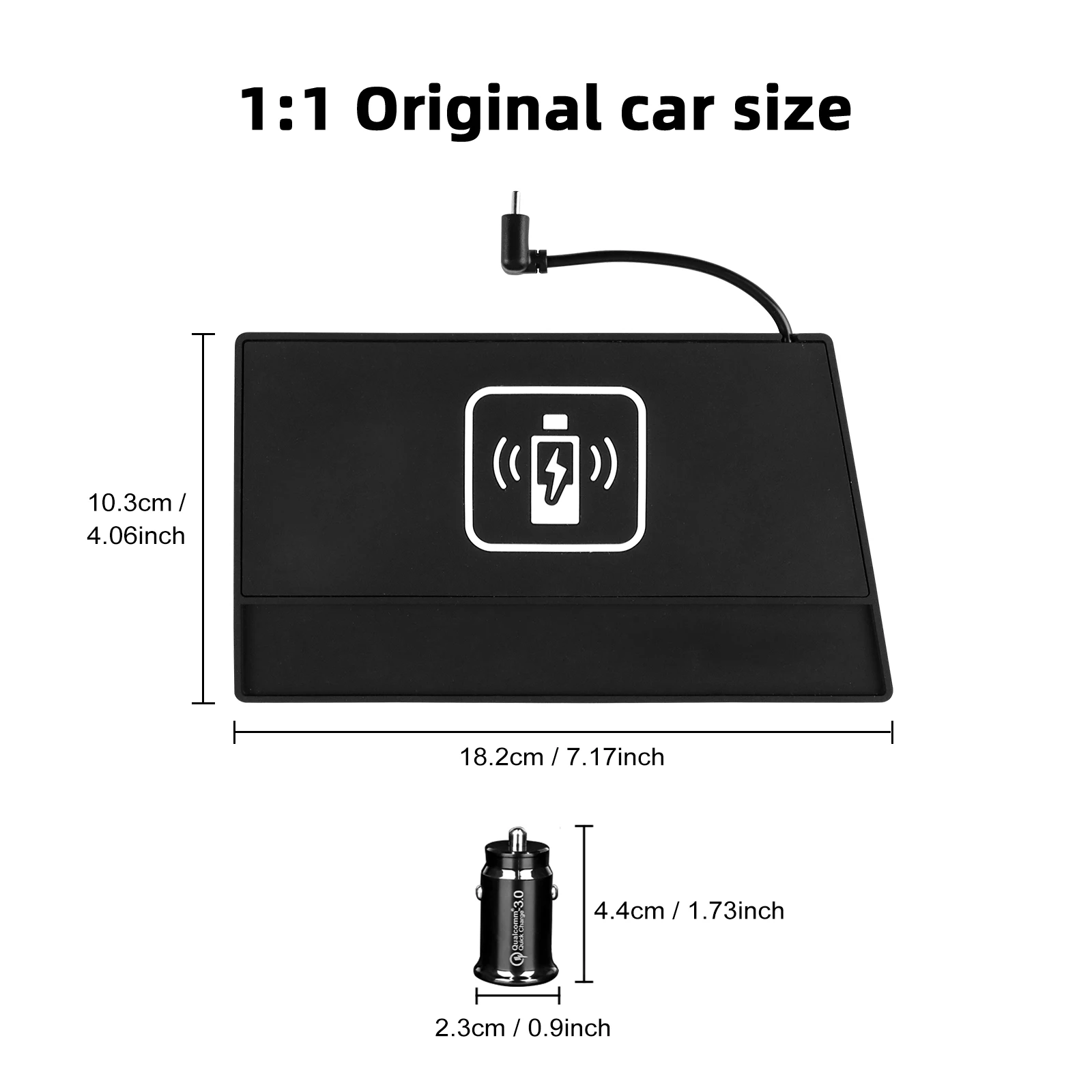 For Volkswagen Tiguan 2017-22 Car Wireless Charger Pad Fast Charging Center Console Organizer Interior Modification Accessories