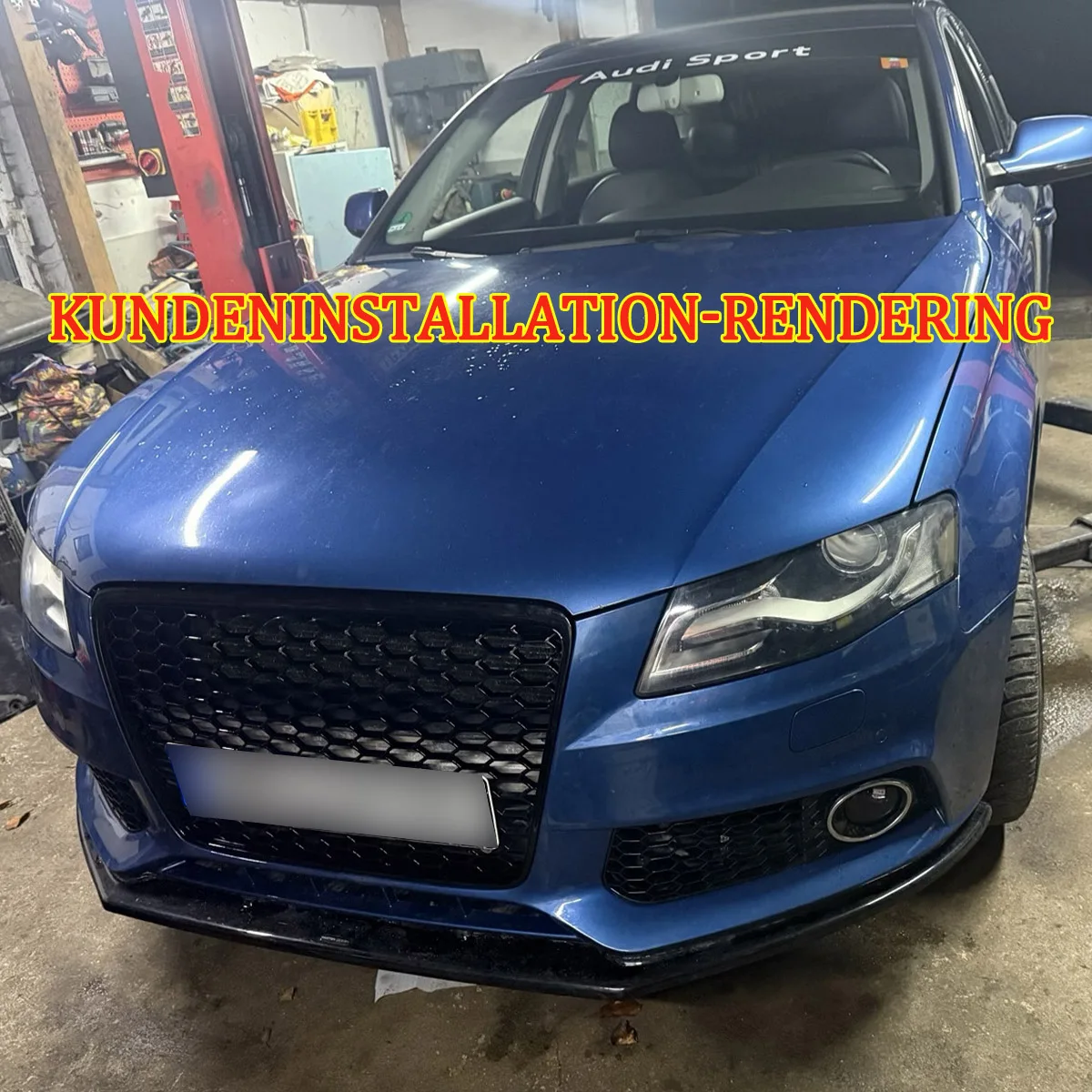 Front Bumper Grill For Audi A4 Sline4 B8 Diesel Estate 2008 2009 2010 2011 2012 Gloss Black RS4 Style Front Grille with Ring