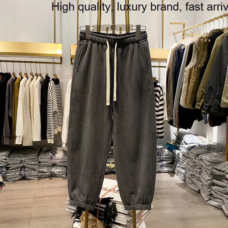 Shot】thicken Fleece 【Live Drawstring Elastic Waist Radish Sweatpants Women New Winter Loose Harem Pants Casual Long Trousers