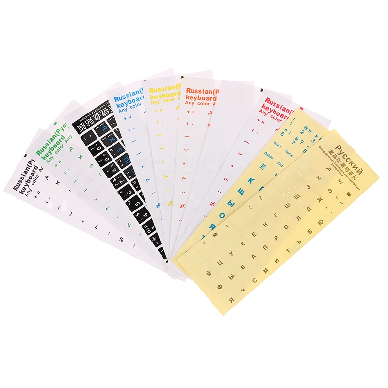 1Pcs Russian Transparent Keyboard Sticker Language Alphabet Label For Computer PC Dust Protection Laptop Accessories