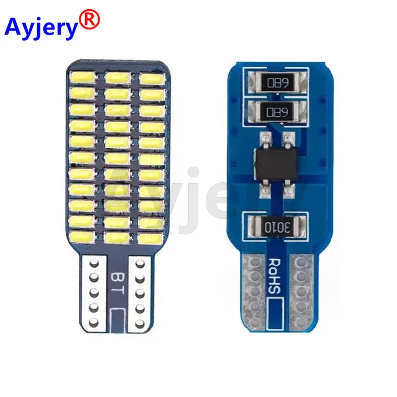 AYJERY 100pcs Car LED Light T10 W5W LEDs 33 SMD 3014 Car Interior Lights Auto Clearance Lamps DC 12V White Dome Lamps