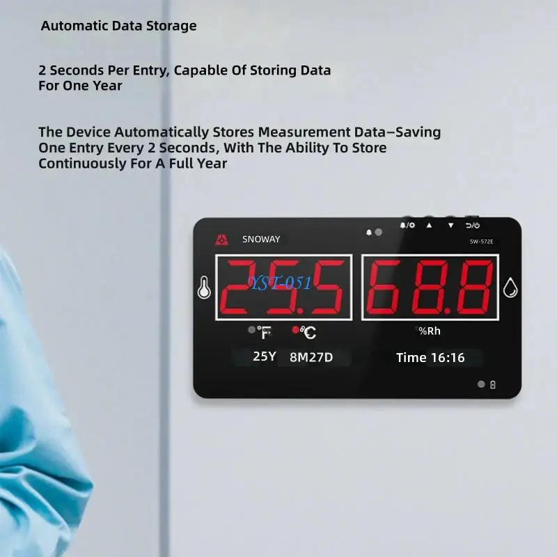 E15A Easy Operation Hygrometer Thermometers Digital Readout High Precisions for Various Indoor Applications