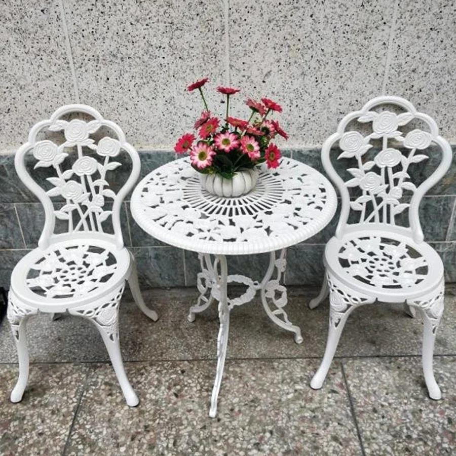 Outdoor Table and Chair 3-piece Set Balcony furniture Metal Furniture Cast Aluminum garden furniture Patio Table And Chairs