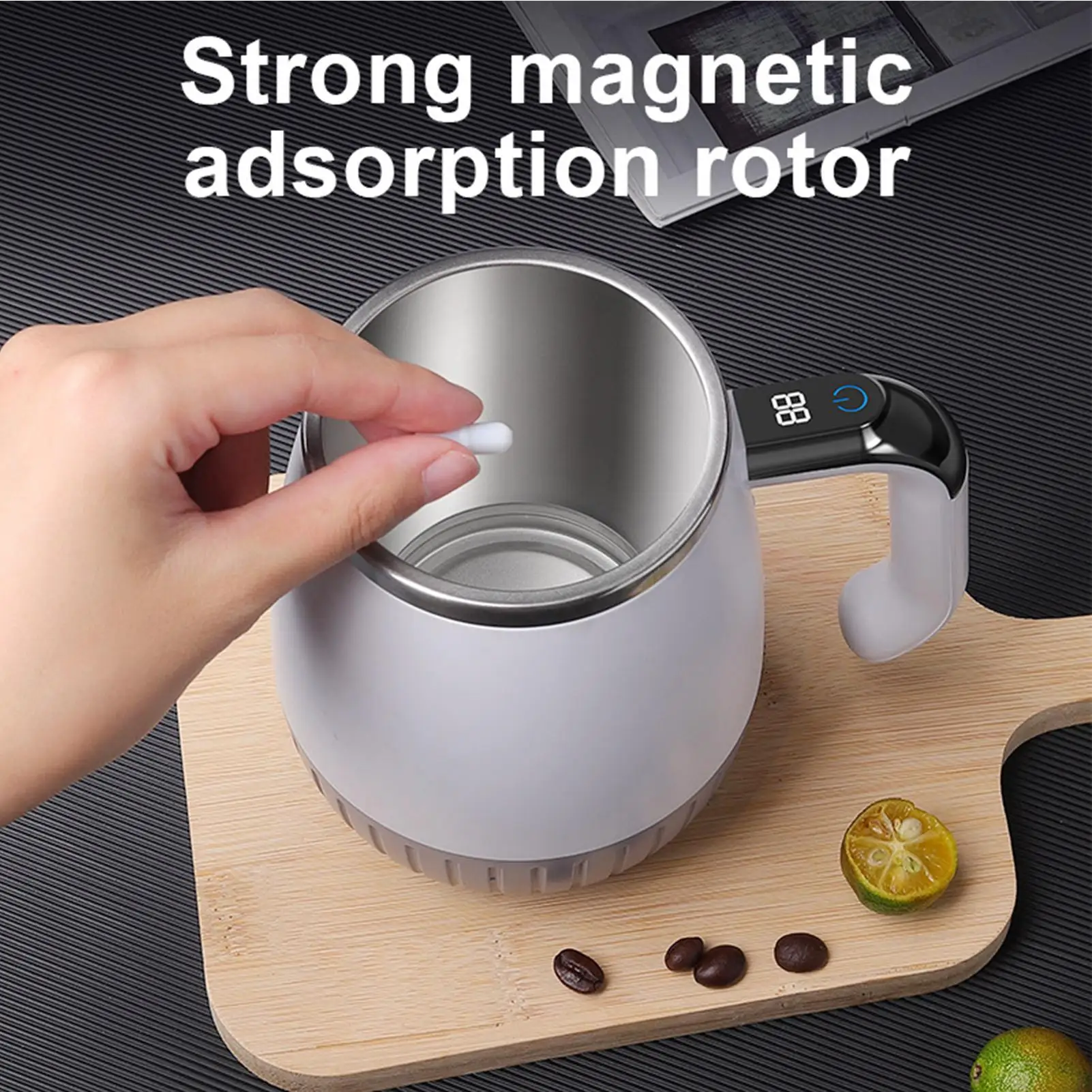 Automatic Stirring Cup Mug Rechargeable Portable Coffee Electric Stirring Stainless Steel Rotating Magnetic Home Drinking Tools