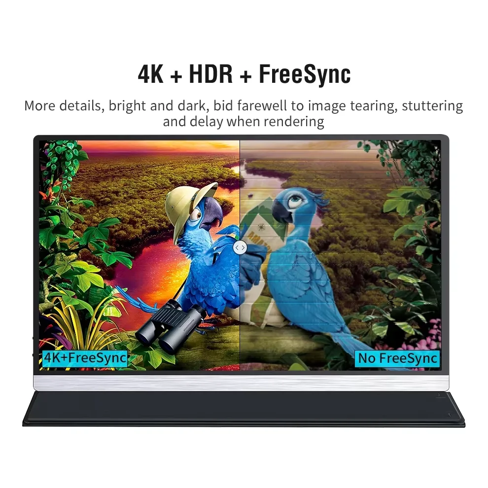 15.6 Inch 4K UHD Touch Screen Portable Monitor 100%sRGB FreeSync HDMI Type-C 3.1 Gaming Moblie Display For XBox PS4/5 Switch PC