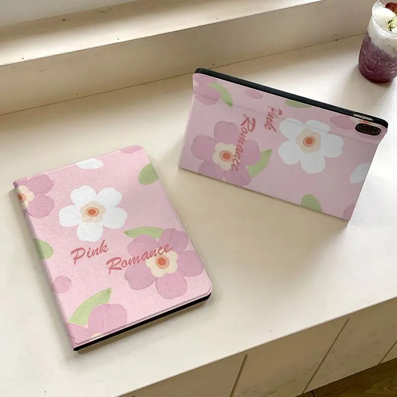 Pink Daisy Pencil Slot Funda Case for IPad 10.2 7/8/9 4/5th 10.9 10th IPad Mini6 8.3 Air3 10.5 Pro 11 2nd 3rd 4th IPad Air11/13