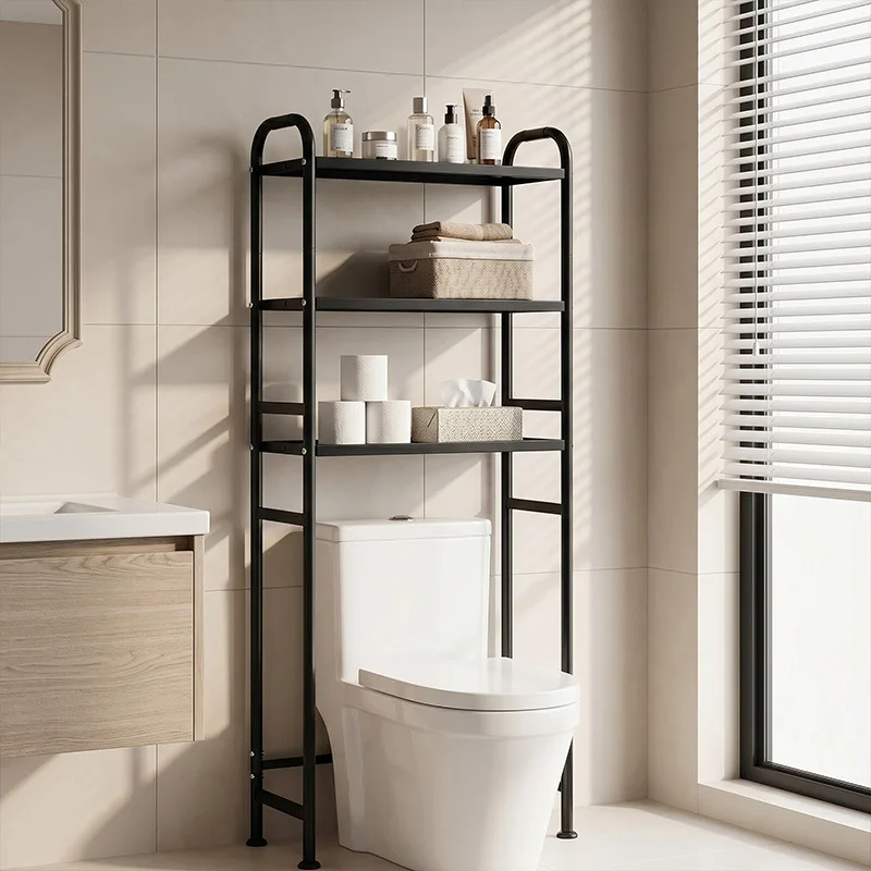 Bathroom storage rack, floor-standing toilet rack, toilet and washroom no-drill washing machine basin storage rack