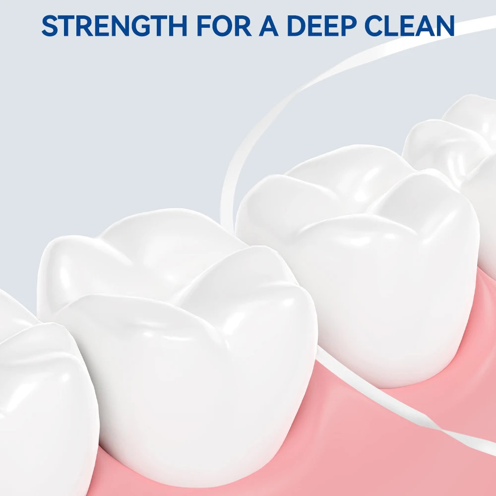 خيط تنظيف الأسنان المسطح من Super Deer، خيط PTFE لطيف على اللثة، يمتد ومزيل البلاك للأسنان 55 ياردة