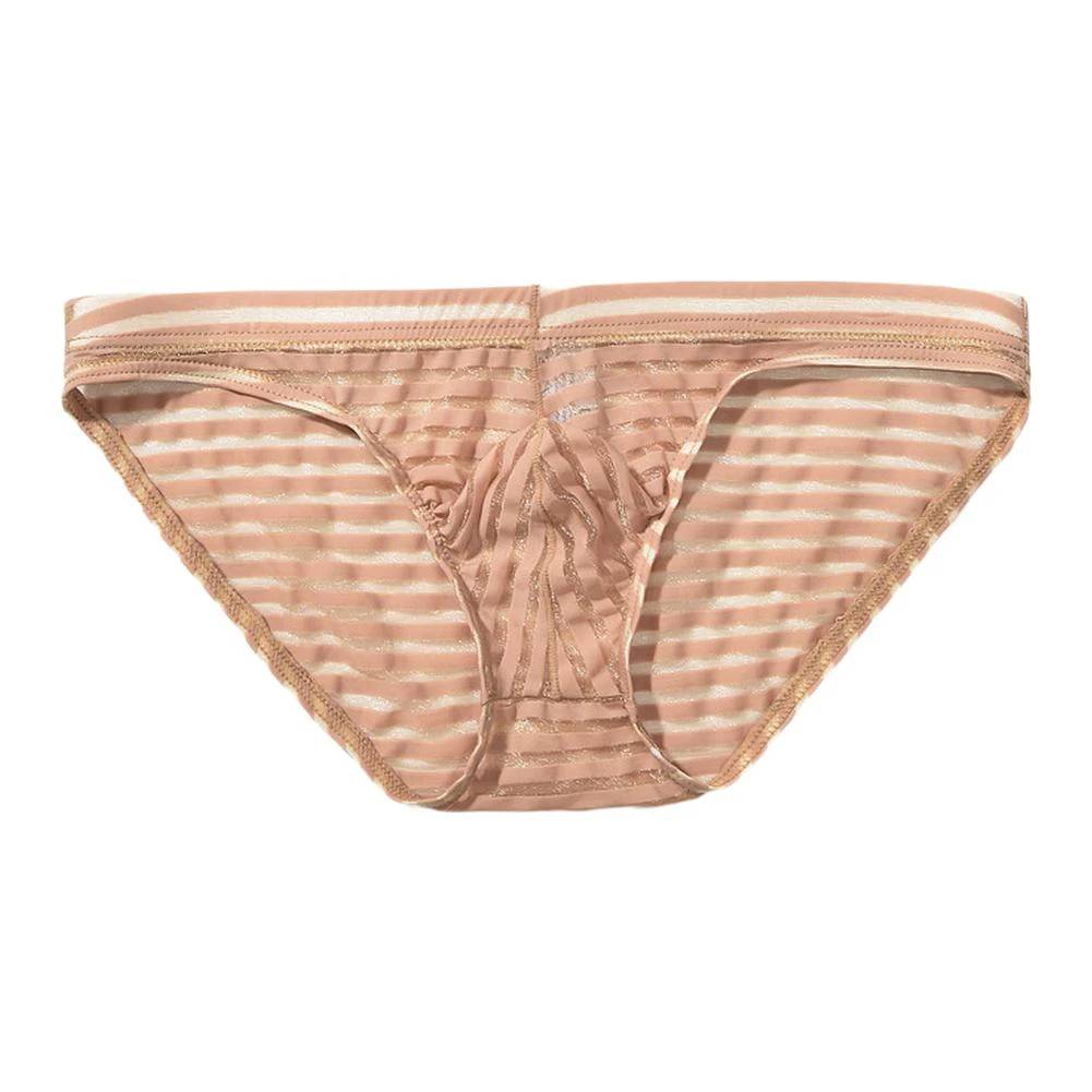 

For Everyday Use Breathable Briefs Ice Silk Underwear Striped Pouch Underwear Boxer XL Classic Style Comfort Fit