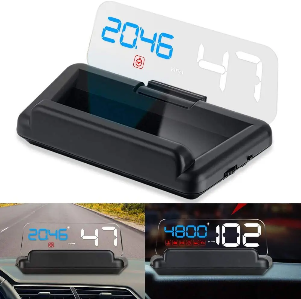 5-Zoll-Head-Up-Display OBD2 Allgemeines Drehzahlmessgerät Navigationsgesteuerungssystem Projektion HUD-Display