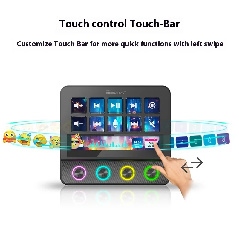 Mirabox N4 Pro Streamdeck Visualization Console Visual Custom Desktop Controller RGB Creation Controller Multimedia Keypad
